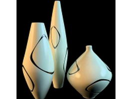 Modern elegant vase sets 3d preview