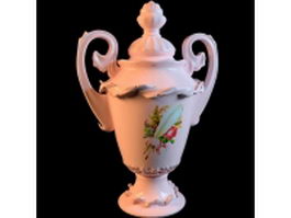 Antique porcelain vase 3d model preview
