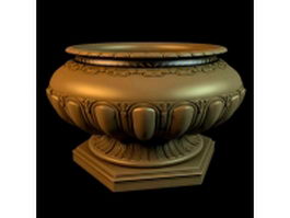 Antique gold garden vase 3d preview