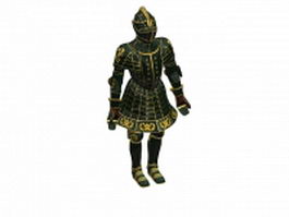 Medieval plate armour 3d model preview