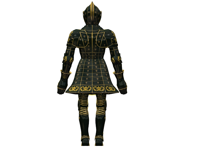 Medieval plate armour 3d rendering