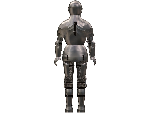 Full suits of Gothic plate armour 3d rendering