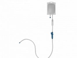 Medical intravenous drip 3d model preview