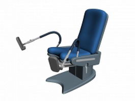 Gynecology exam chair 3d model preview