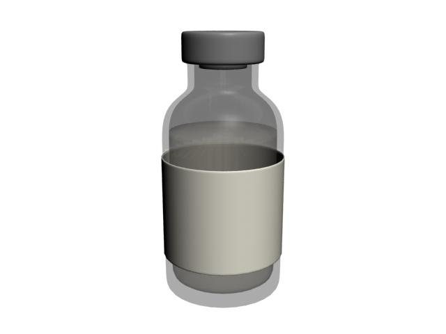 Injection bottle 3d rendering