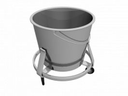 Medical waste bucket 3d model preview