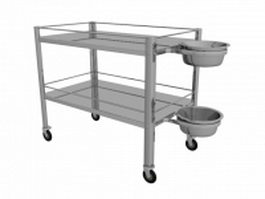 Hospital housekeeping cart 3d model preview