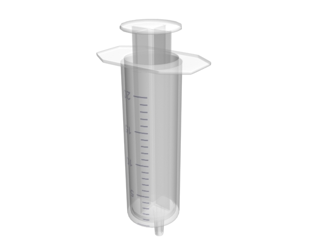 Plastic medical syringe 3d rendering