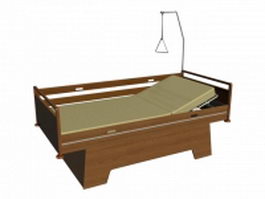 Traditional hospital beds 3d model preview