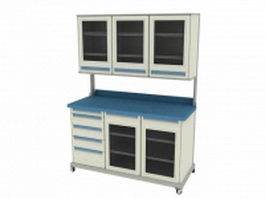 Hospital utility cart 3d preview