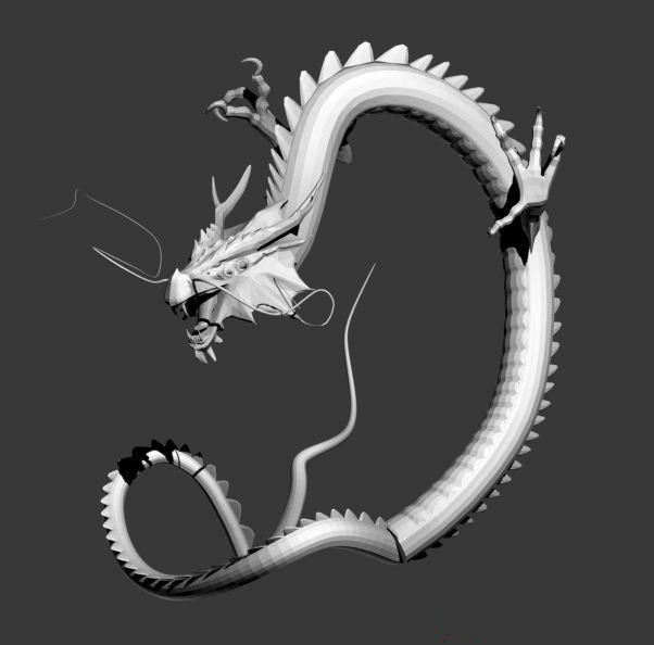 Chinese dragon 3d rendering