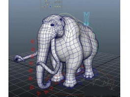 Rigged elephant 3d model preview