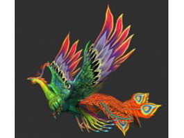 Animated phoenix 3d model preview