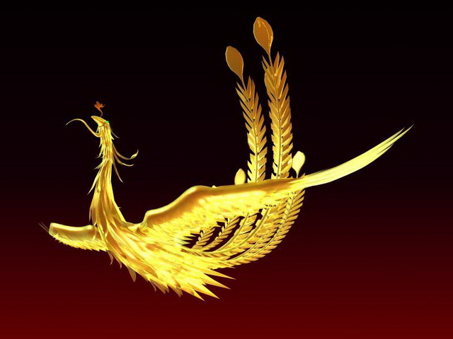 Mythical phoenix bird 3d rendering