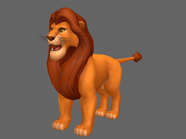 The Lion King Simba 3d rendering