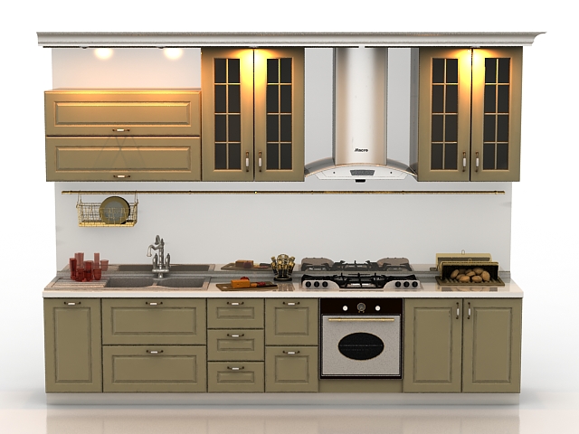 Kitchen design 3d rendering