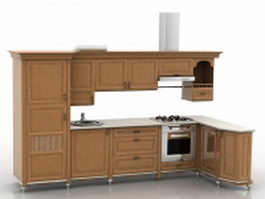 Modern kitchen set 3d model preview