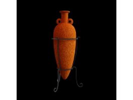 Roman amphora pottery vase 3d model preview