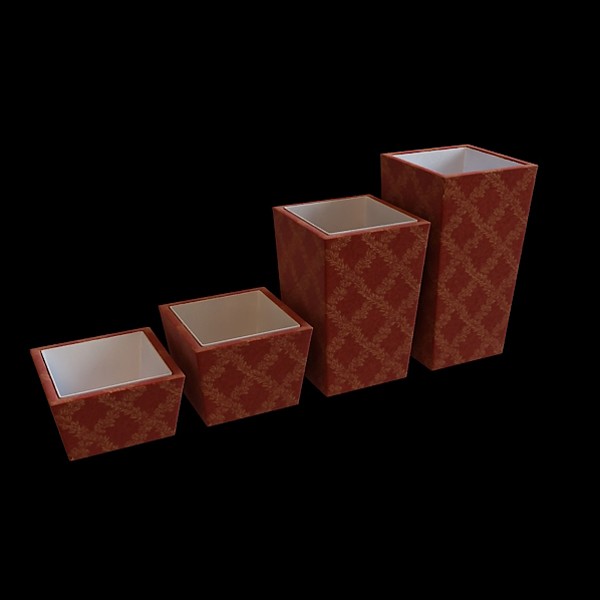 Square ceramic vase set 3d rendering