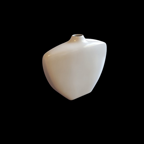 White porcelain vase 3d rendering