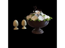 Decorative flower vase 3d model preview