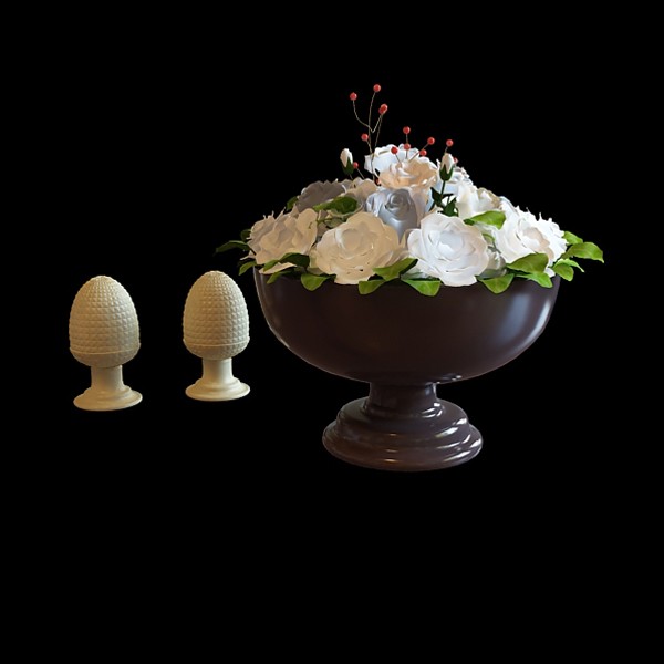 Decorative flower vase 3d rendering