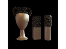 3-Piece modern vase set 3d model preview