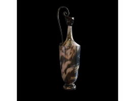 Lekythos vase with handle 3d model preview