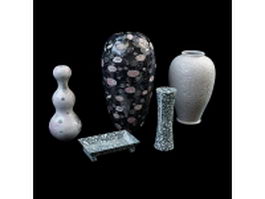 Decorative vase sets 3d model preview