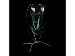 Glass floor vase on stand 3d model preview