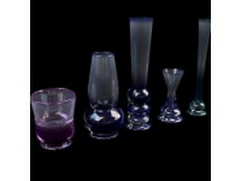 Glass vases set 3d model preview