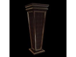 Square wood vase stand 3d model preview