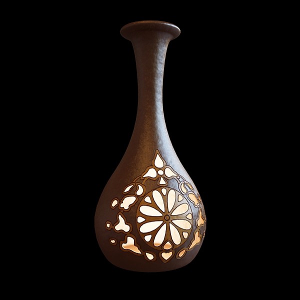 Pottery gourd-shaped vase 3d rendering