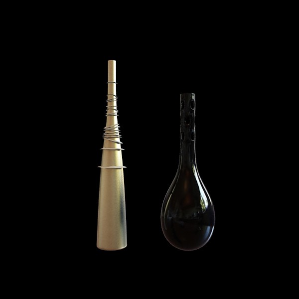 Modern tall vase set 3d rendering