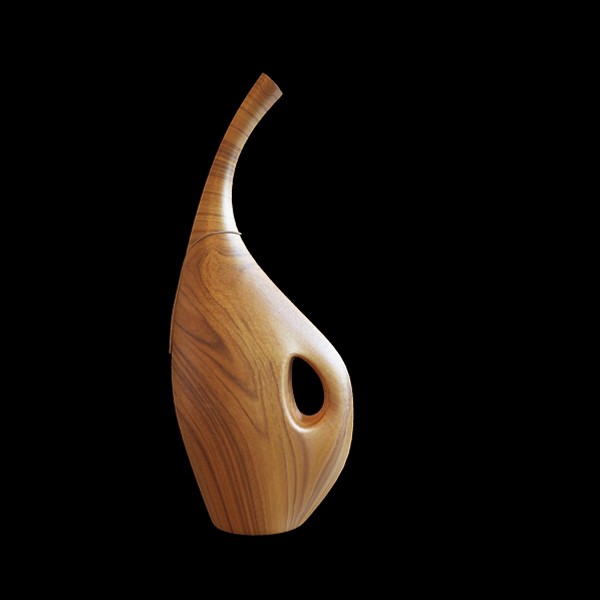 Wood carving vase crafts 3d rendering