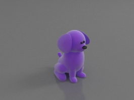 Stuffed toy dog 3d model preview