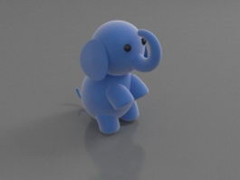 Stuffed animal baby elephant 3d model preview