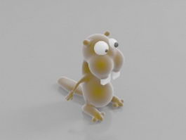 Stuffed toy squirrel 3d model preview