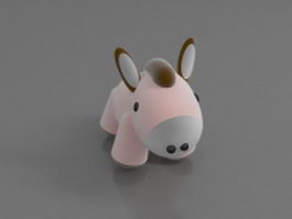 Soft toy donkey 3d preview