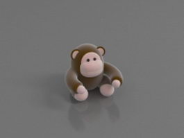 Plush monkey toy 3d model preview