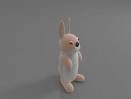 Red eye rabbit toy 3d model preview