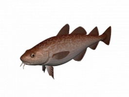 Pacific cod fish 3d model preview