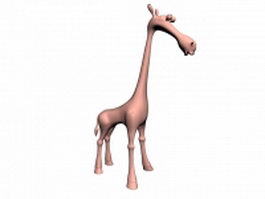 Cartoon giraffe statue 3d model preview