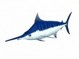 Blue marlin fish 3d model preview