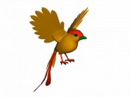 Golden bird 3d model preview
