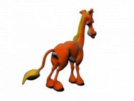 Cartoon pony horse 3d model preview