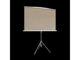 Projection screen 3d model preview