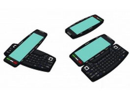 Qwerty keyboard smartphone 3d model preview