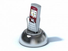 Mobile phone with metal phone holder 3d model preview