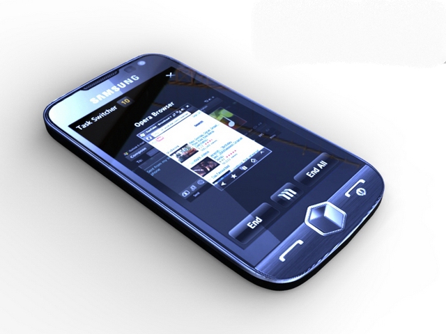 Samsung i8000 smartphone 3d rendering
